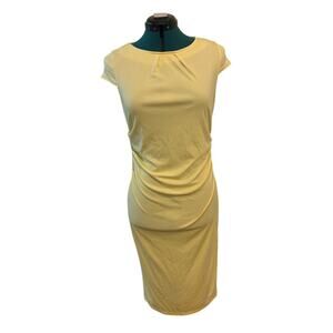 Zanzea Short Sleeve Pleated Solid Pencil Yellow Dress Causal Wedding Maxi Medium